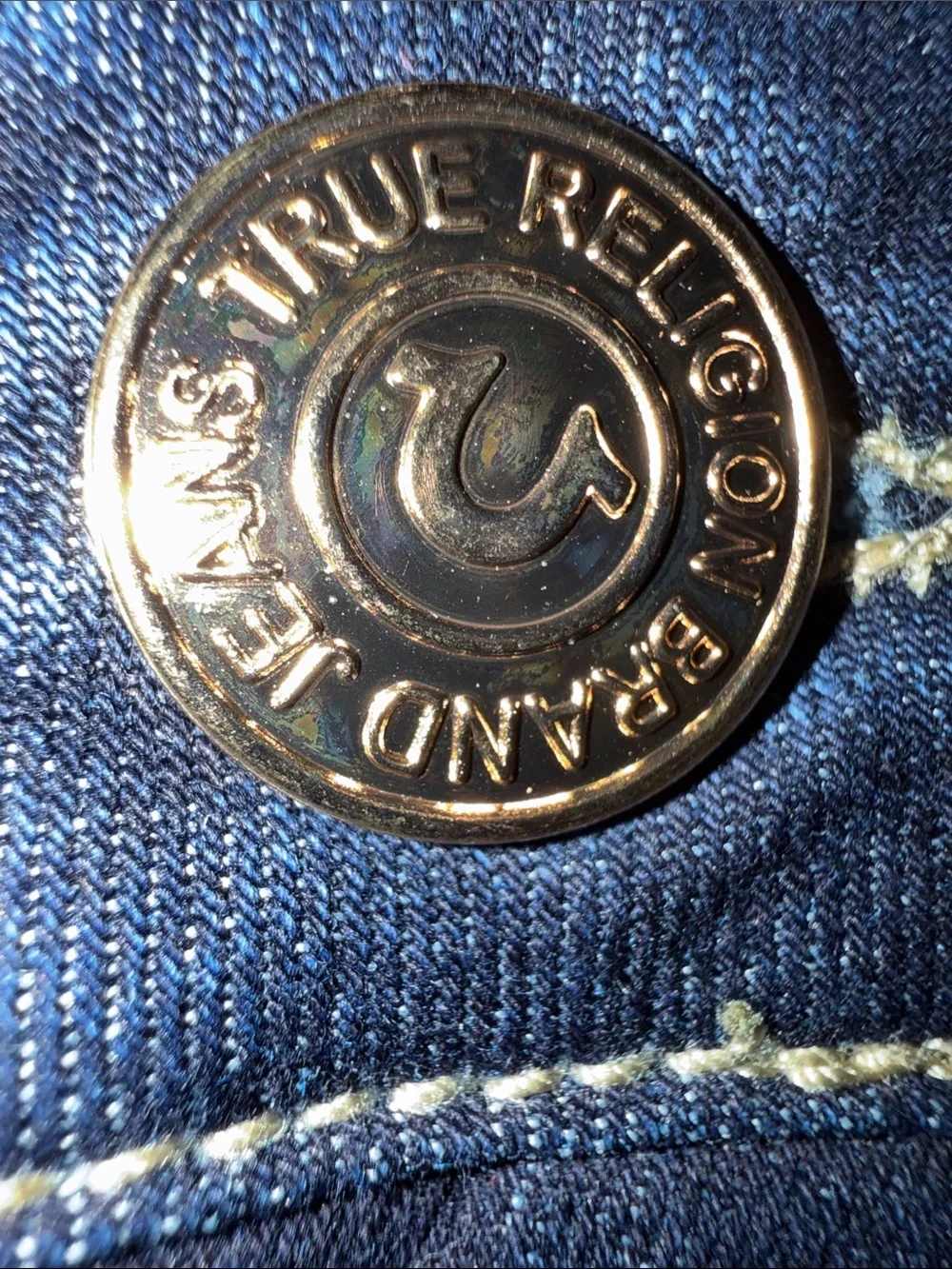 True Religion Joey Mid Rise Flap Flare Dark Wash Jeans - Picture 10 of 16